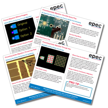 Preventing Solder Migration Through PCB Vias - Tip Sheets